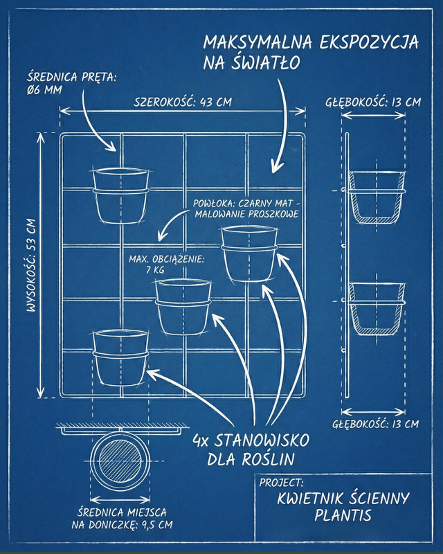Kwietnik wiszący Plantis 